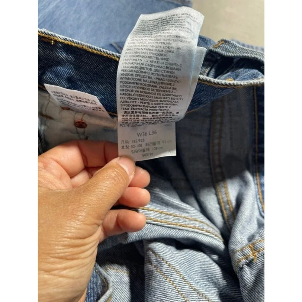 Levi's 501 Button Fly Jeans Men Size 36x36 Straight Denim Irregular